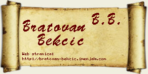Bratovan Bekčić vizit kartica